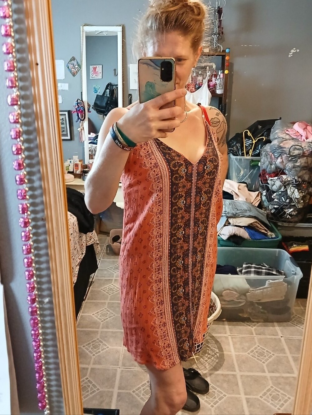 Sleeveless Boho Slip Dress Sz L